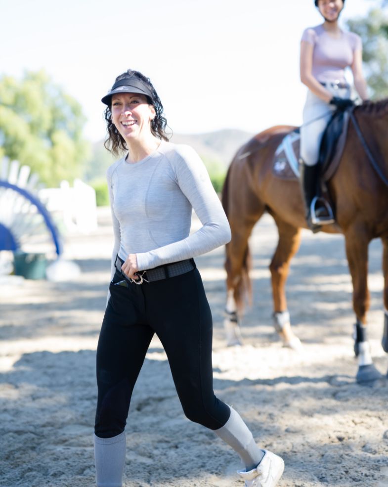 equestrian long sleeve training shirt heather grey