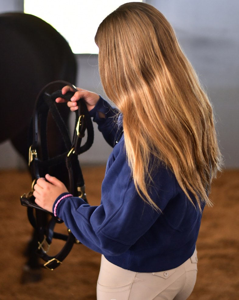 Half Zip Cropped Sweatshirt