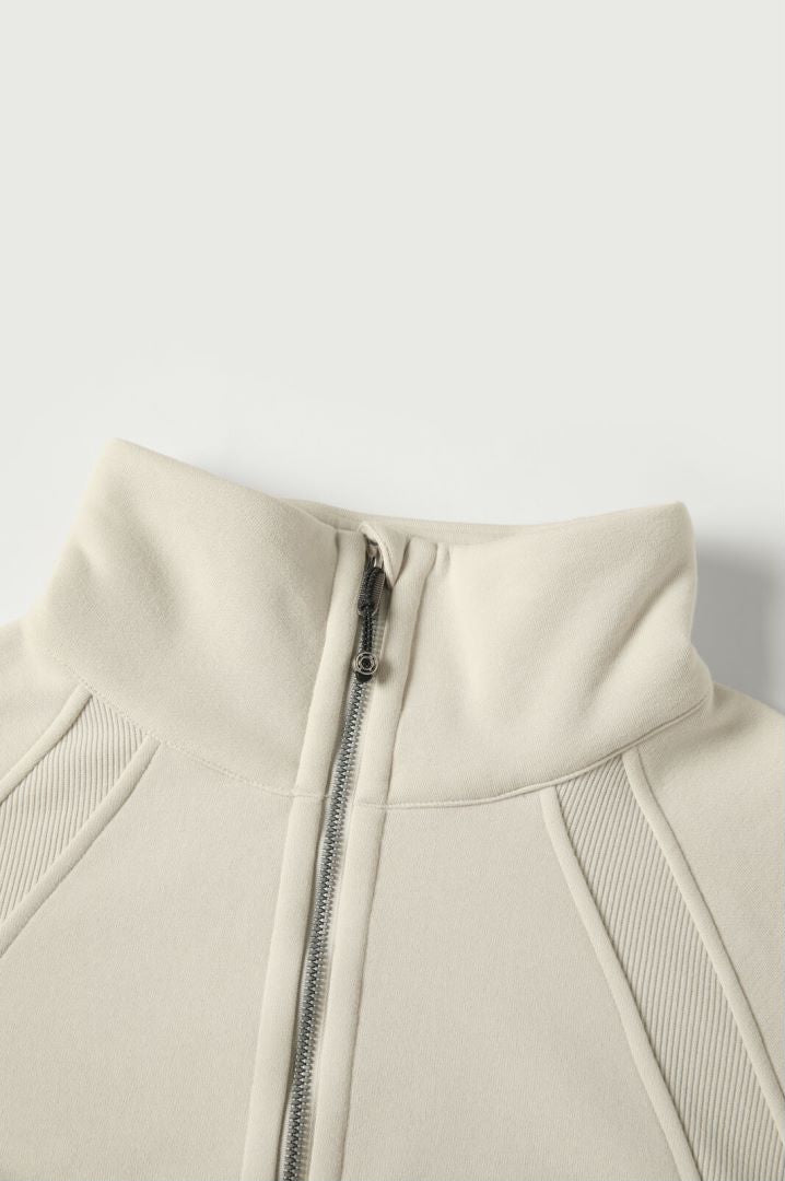 Half Zip Cropped Sweatshirt