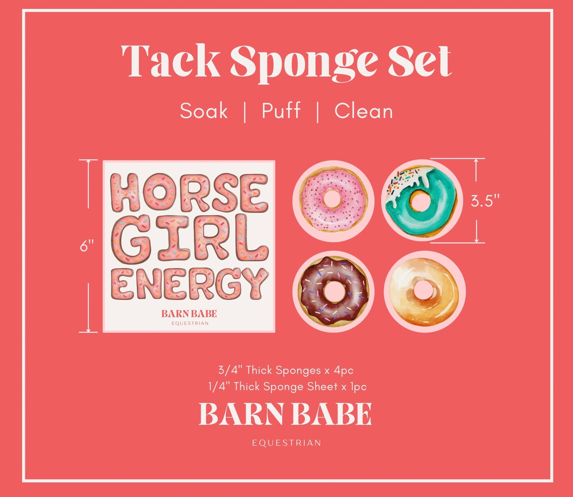 5-pc Tack Sponge Set – Barn Babe Equestrian