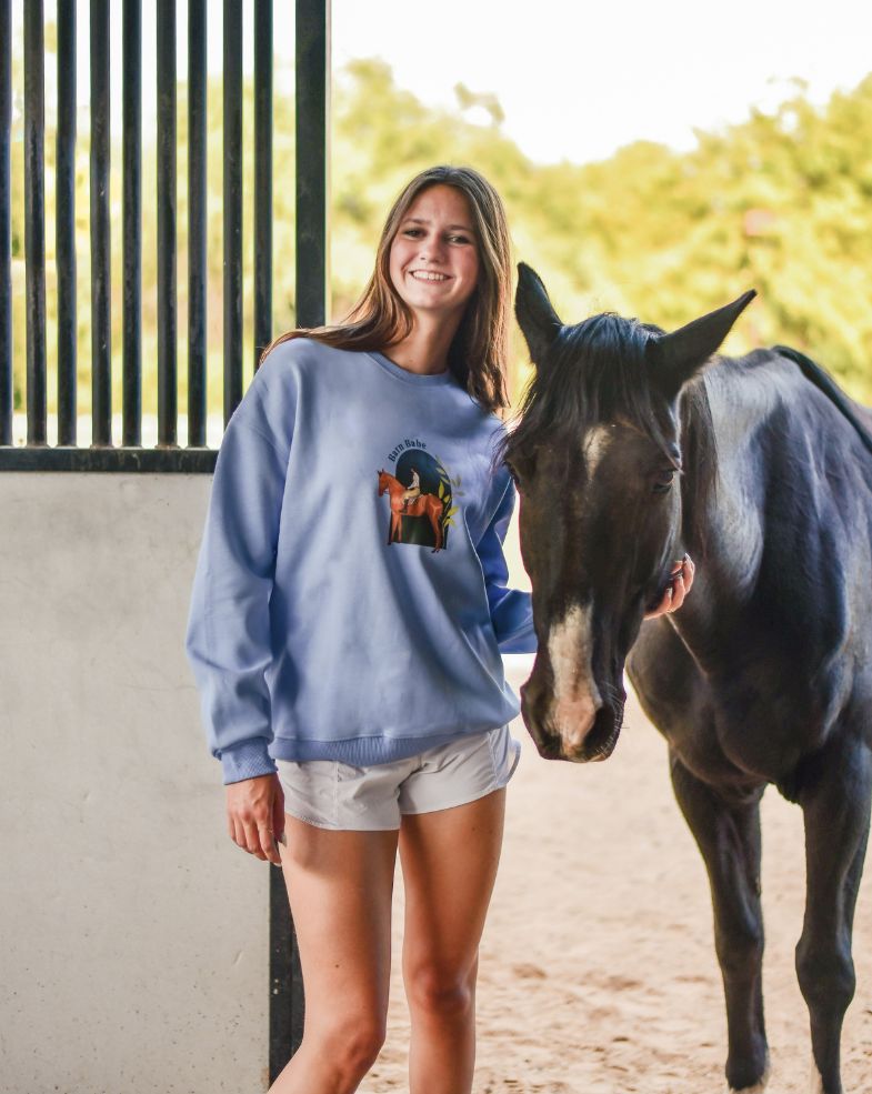 Equestrian crewneck sweatshirt blue