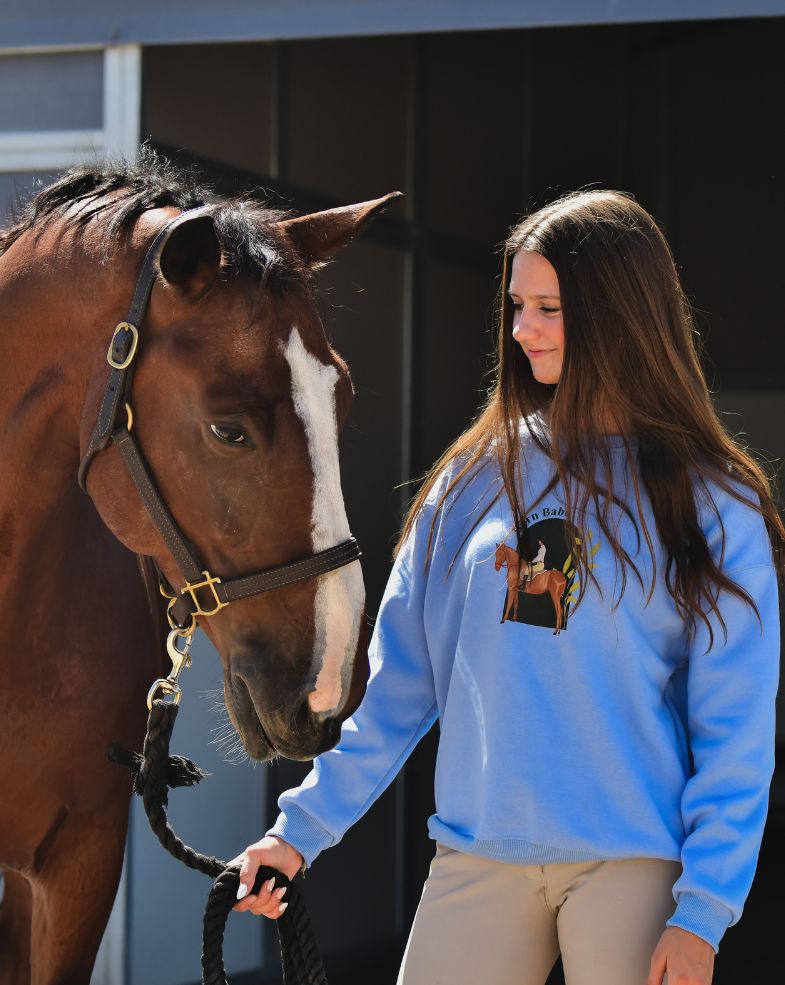 Equestrian crewneck sweatshirt blue
