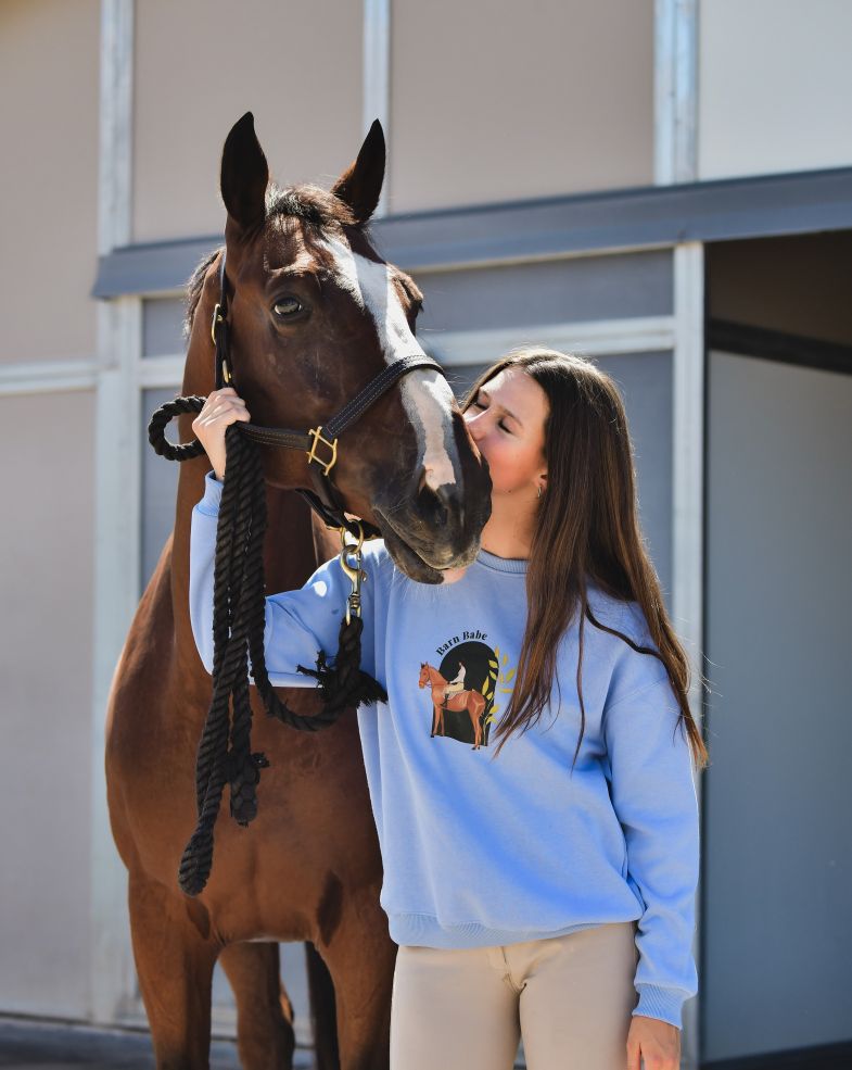 Equestrian crewneck sweatshirt blue