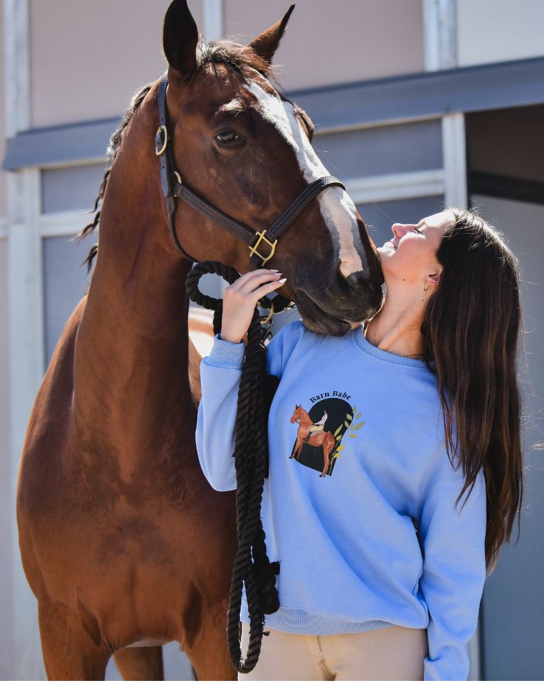 Equestrian crewneck sweatshirt blue