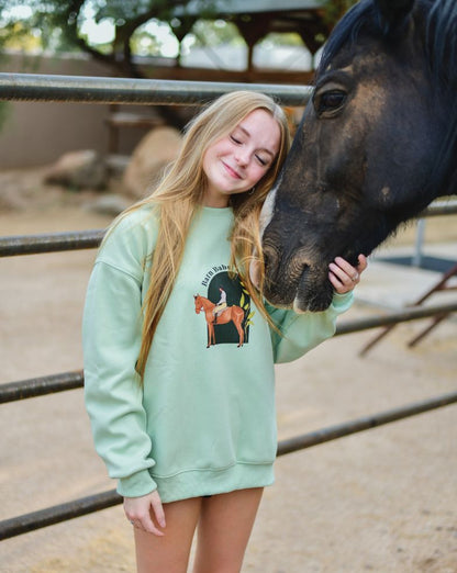 Equestrian crewneck sweatshirt mint