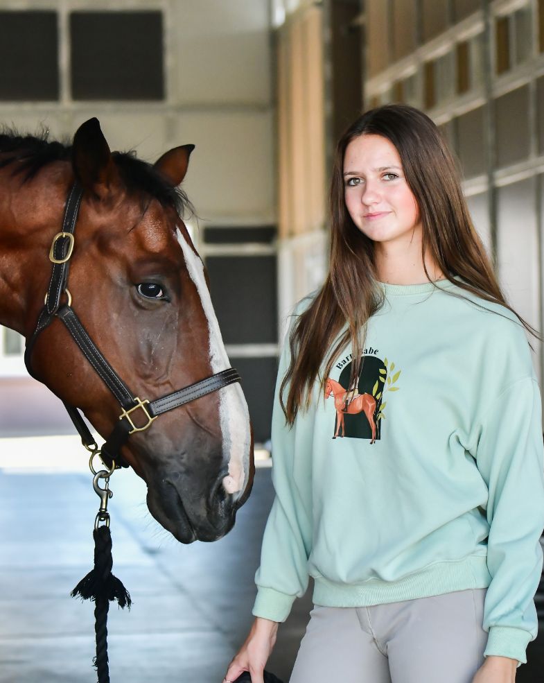 Equestrian crewneck sweatshirt mint