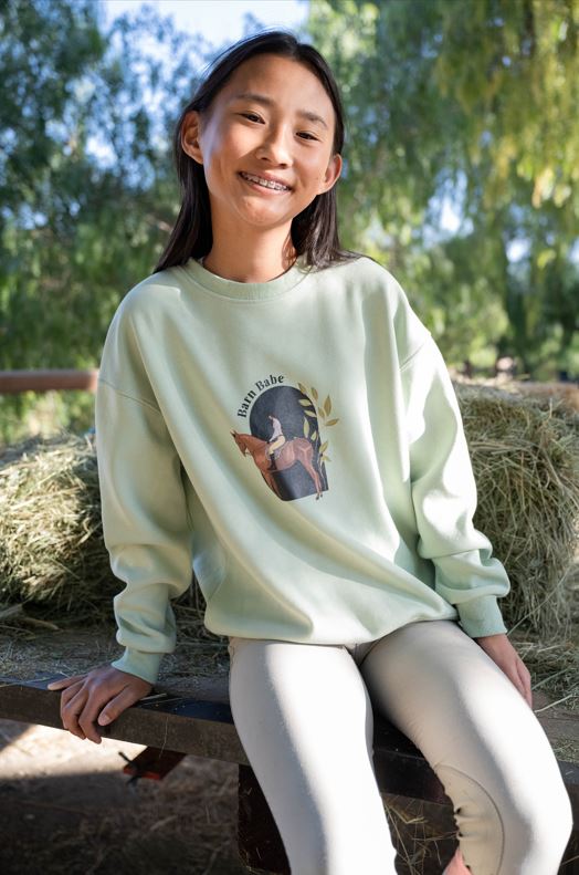 Equestrian_crewneck_sweatshirt_mint_
