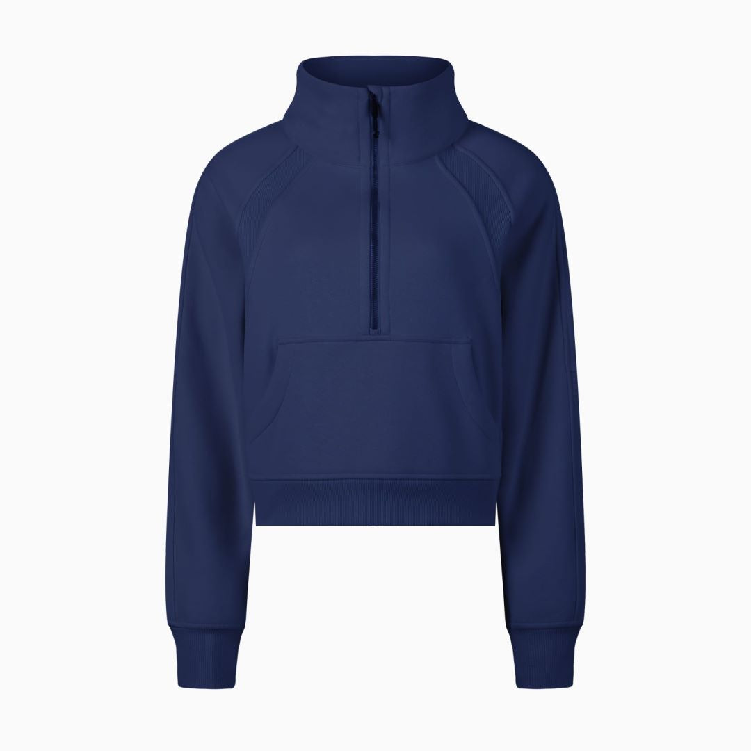 Half Zip Cropped Sweatshirt